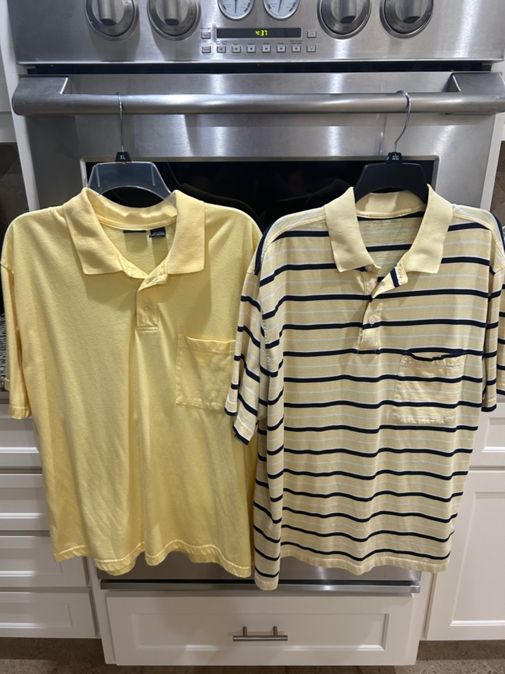 Cherokee Yellow Men's Polo Shirt Pair - Solid & Striped Styles